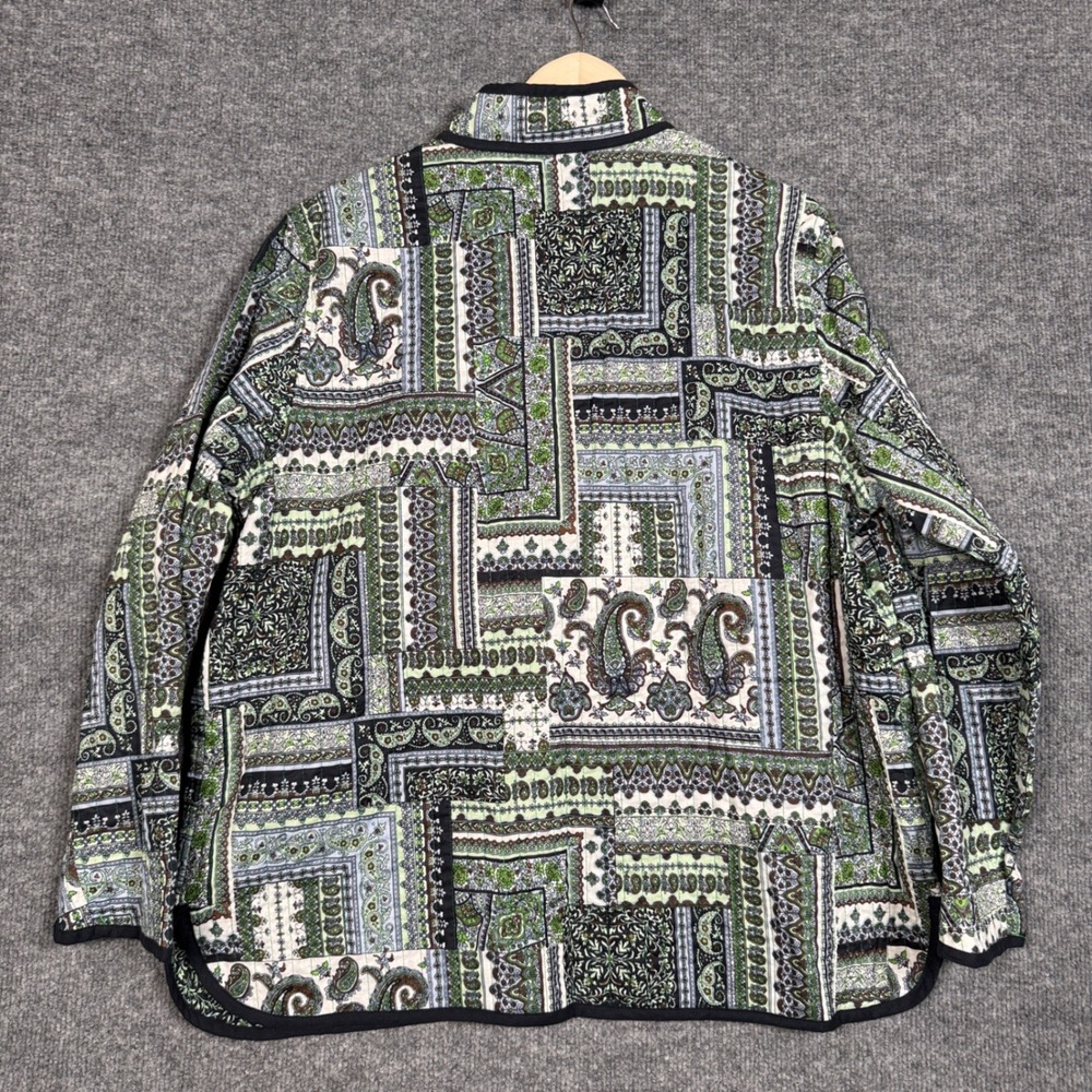 BonWorth Sz Large Jacket Paisley Patchwork Quilted Cottagecore Light Reversible - Picture 2 of 7